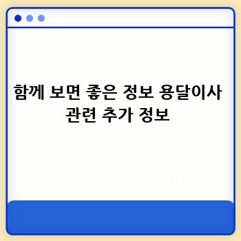 함께 보면 좋은 정보 용달이사 관련 추가 정보