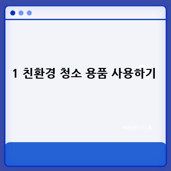 1 친환경 청소 용품 사용하기