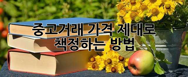 중고거래 가격 제대로 책정하는 방법