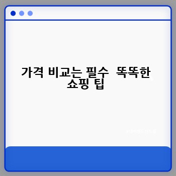 가격 비교는 필수  똑똑한 쇼핑 팁