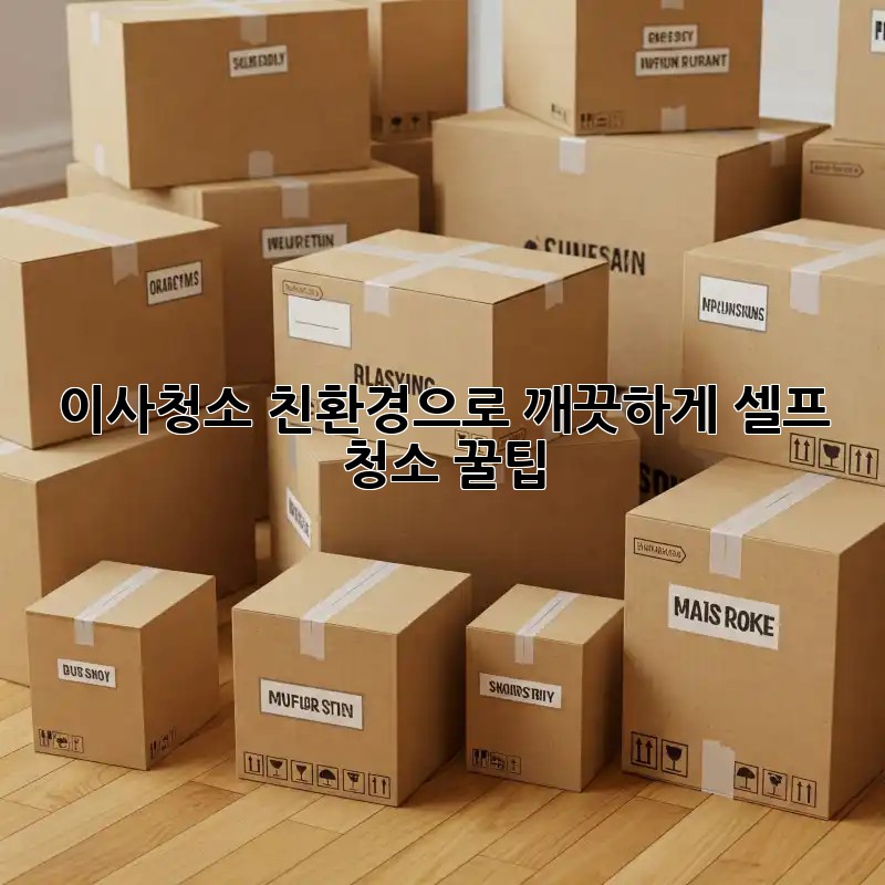 이사청소, 친환경으로 깨끗하게! 셀프 청소 꿀팁