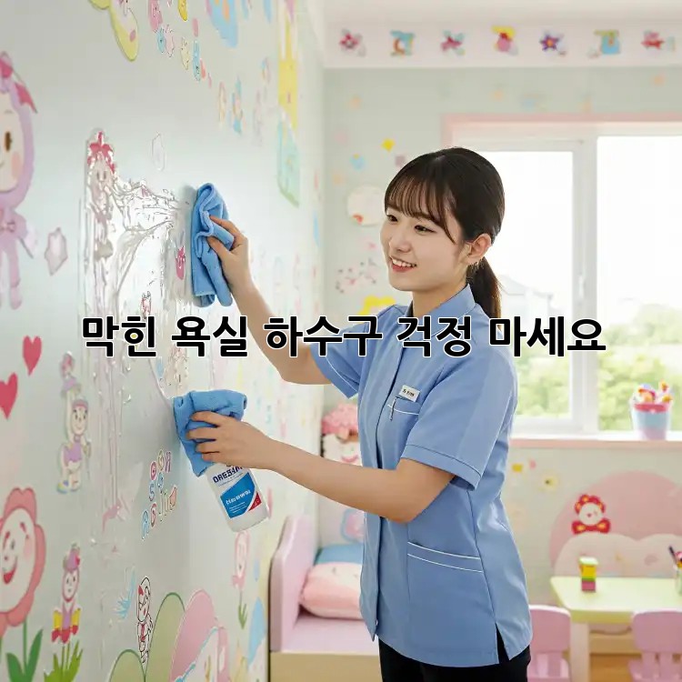 막힌 욕실 하수구? 걱정 마세요! ✨