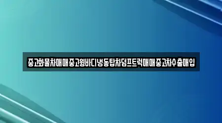 중고화물차매매중고윙바디냉동탑차덤프트럭매매중고차수출매입