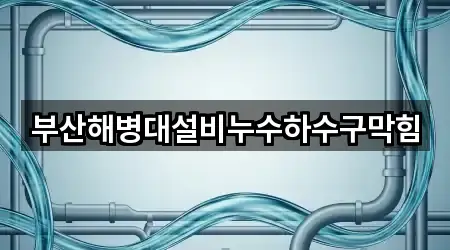 부산해병대설비누수하수구막힘