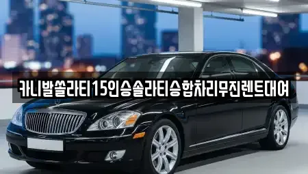 경기도 군포시 금정동 렌트카 전문 카니발쏠라티15인승솔라티승합차리무진렌트대여