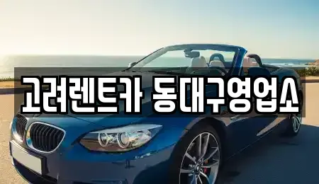 대구광역시 동구 신암동 렌트카 전문 고려렌트카 동대구영업소
