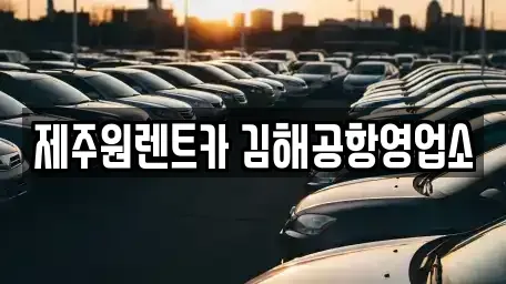 부산 강서구 대저2동 렌트카 전문 제주원렌트카 김해공항영업소