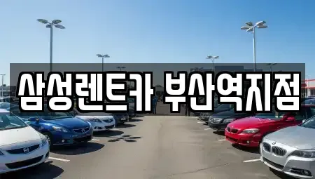 부산 중구 동광동5가 렌트카 전문 삼성렌트카 부산역지점