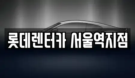 서울 중구 남창동 렌트카 전문 롯데렌터카 서울역지점