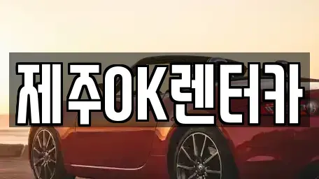 제주 제주시 오라일동 렌트카 전문 제주OK렌터카