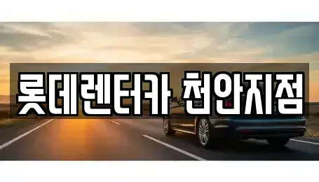 충남 천안시 서북구 성성동 장기렌트카 전문 롯데렌터카 천안지점
