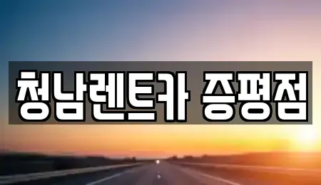 충북 증평군 도안면 렌트카 전문 청남렌트카 증평점
